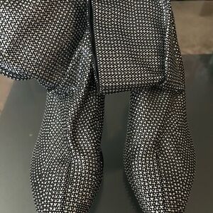 Black and White Patterned Boots